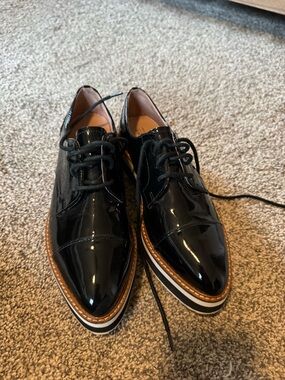 Halogen x Atlantic-Pacific black patent platform oxfords